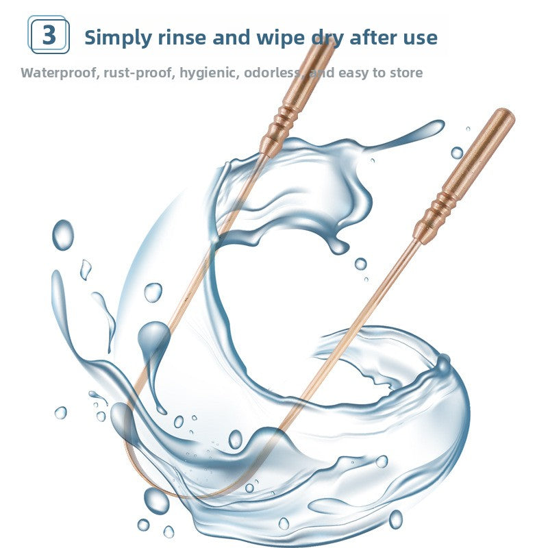 Pure Copper Tongue Cleaner U-Shaped Scraper Oral Care Tool
