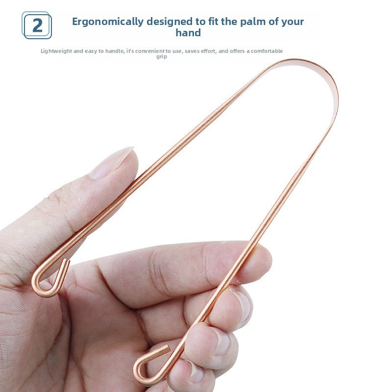 Pure Copper Tongue Cleaner U-Shaped Scraper Oral Care Tool