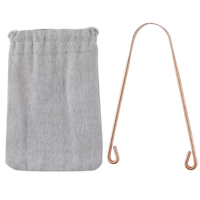 Pure Copper Tongue Cleaner U-Shaped Scraper Oral Care Tool