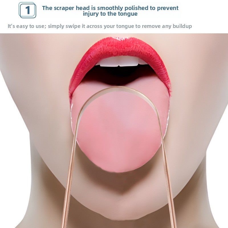 Pure Copper Tongue Cleaner U-Shaped Scraper Oral Care Tool