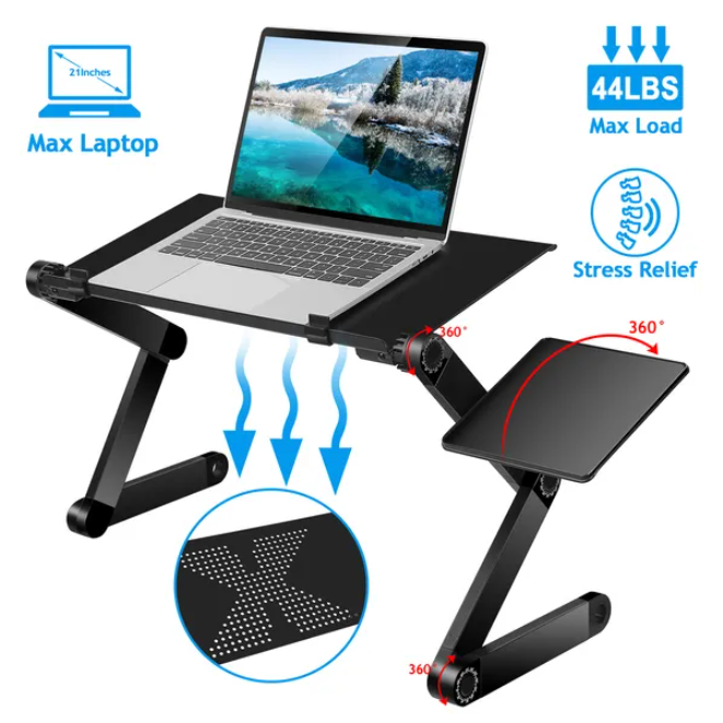 Foldwell Foldable Laptop Desk — Adjustable Bed & Sofa Tray
