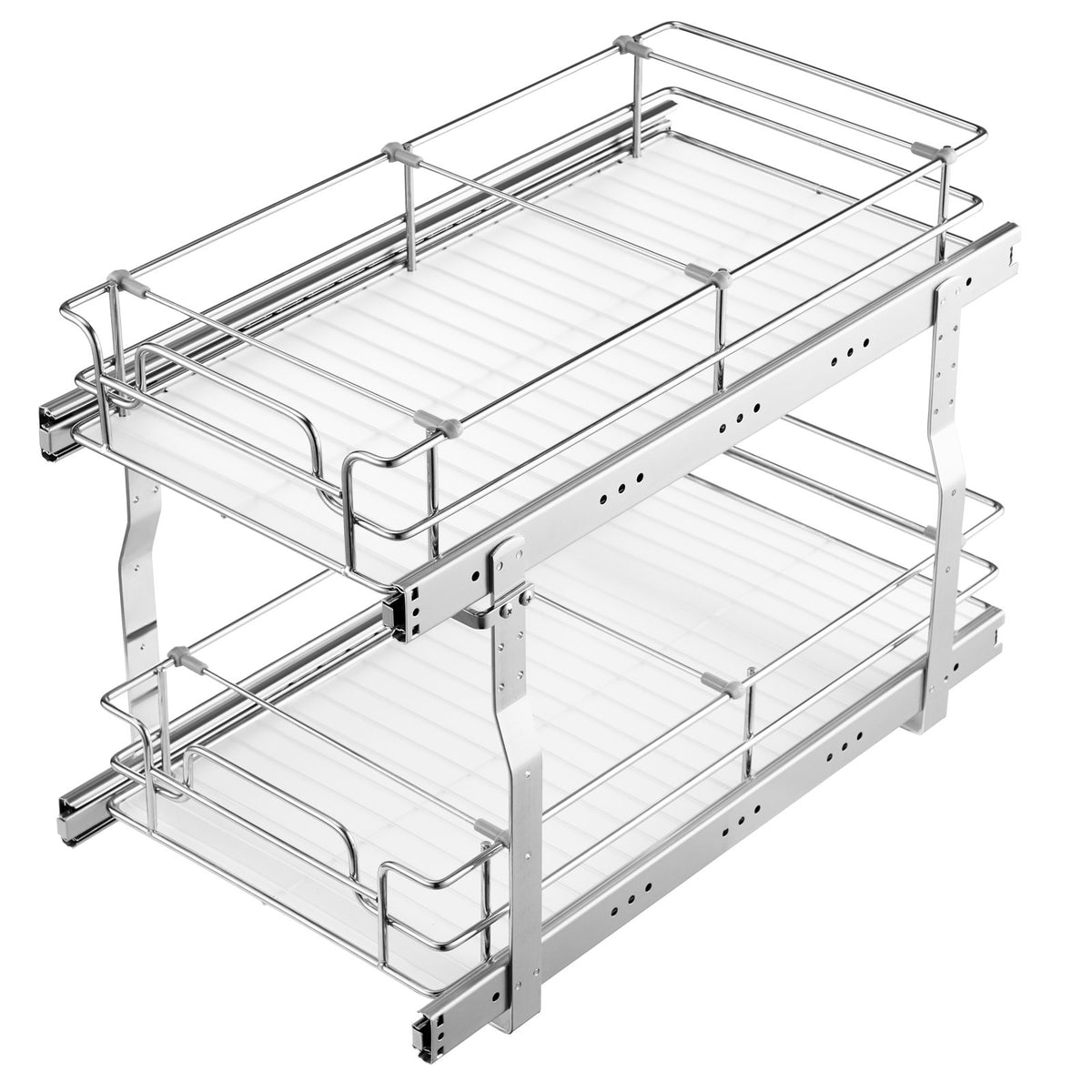 Zorqeli Pull-Out Under Sink Organizer — 2-Tier Sliding Cabinet Drawer